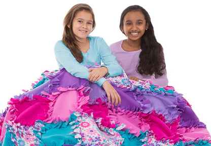 Melissa & Doug Created by Me! Flower Fleece Quilt No-Sew Craft Kit (48 squares, 4 feet x 5 feet)