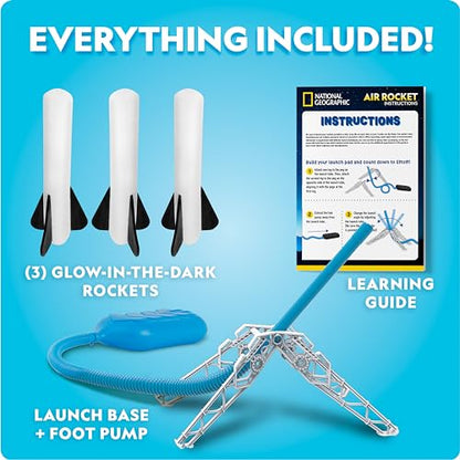 National Geographic Glow in the Dark Air Rocket Launcher Toy for Kids 8-12 - style: Glow-in-the-Dark Air Rocket
