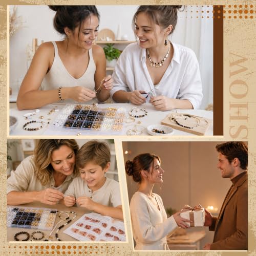 Wurosi Jewelry Making Supplies Kit, Bracelet Making Kit for Adult - color: Black Gold