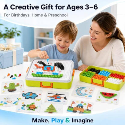 3D Mushroom Nail Puzzle for Kids – STEM Building Peg Set