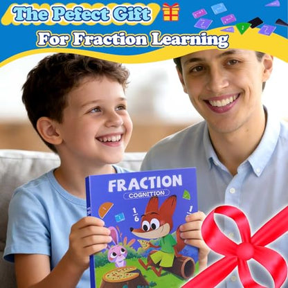 Magnetic Fraction Educational Puzzle Set, Fraction Educational Book for Kid