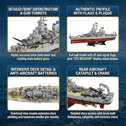 USS Missouri - Battleship Building Blocks,2228 PCS Model Toy for Adults - style: USS Missouri