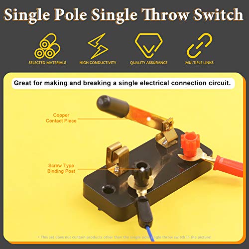 10 Pcs Single Pole Single Throw Switch Set Physics Laboratory Equipment, Educational Single Pole Knife Switch, SPST Switch for School Electronic Experimenting, DIY Science Projects - style: Single Pole Knife Switch