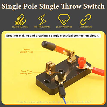 10 Pcs Single Pole Single Throw Switch Set Physics Laboratory Equipment, Educational Single Pole Knife Switch, SPST Switch for School Electronic Experimenting, DIY Science Projects - style: Single Pole Knife Switch