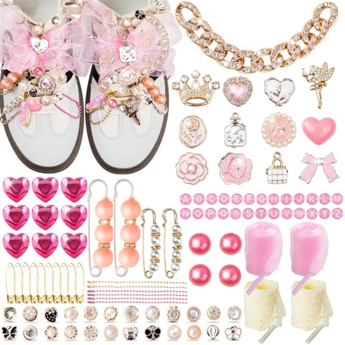 RQAYE Shoe Charms for Sneakers,Junk Socks Charms Kit with Lace Shoelaces - style: Cute Sweetheart