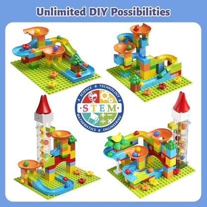 burgkidz Marble Run Building Blocks: 90-PCS Motorized Elevator - size: Marble Run Building Blocks: 90 PCS