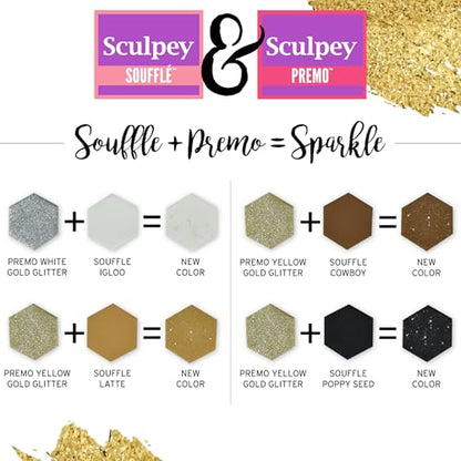 Sculpey: Multipack - Premo + Souffle - 24 Unique Color-Glitter Bars, Sampler Pack, Non-Toxic, Sculpt-Model Projects, Adult Arts-Crafts Supplies - style: Premo + Souffle