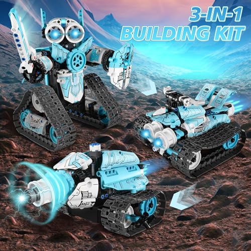 STEM Robot Building Kit for Boys 6-12, APP & Remote Control RC Toy for Kids Science LearningDIY Educational Gift Set for Age 6 7 8 9 10 11 12+ Boys & Girls - color: Blue