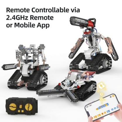 5-in-1 STEM Robot Building Kit. Hands-on Educational Robotic & Engineering Construction Toy, RC and Programmable App Control, Gifts for Kid Boys Girls Ages 5 6 7 8 9 10 11 12 13