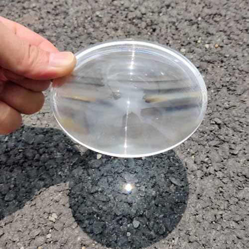 Φ100mm (3.94") Fresnel Lens, 50mm (1.97") Focal Length PMMA for Precision Inspection, LED Lighting Mods & Optical Thermal Experiments - size: Focal Length 50mm