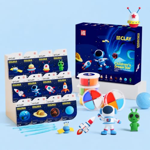 Air Dry Clay Kit -12 Space Theme Modeling Clay for Kids Arts and Crafts - color: #04Dark Blue- Children's Drem Star