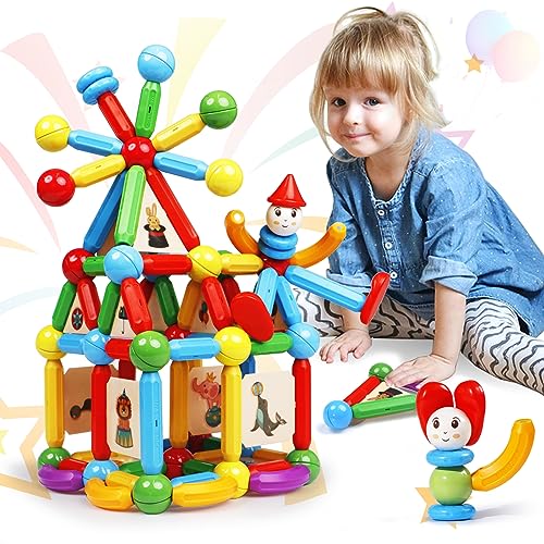 MAGBLOCK 136PCS Magnetic Building Blocks Magnet Sticks for Kids 3+ - color: 136pcs