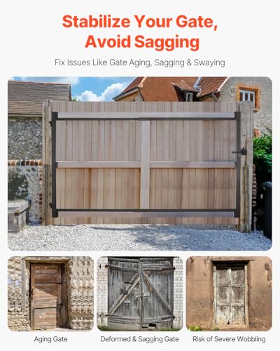 VEVOR Gate Building Kit, Fits 40 to 72 in Wide Openings, Up from 4 to 5 ft High Fence, Adjustable Gate Building Kit, Anti Sag Full Gate Frame Kit with Latch Lock and Screws, for Wooden Fence, Iron - size: 40"-72" wide openings, 4'-5' high