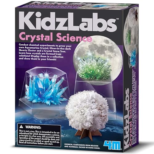 4M KidzLabs Crystal Science Kit - Grow 3 Crystals, STEM Chemistry DIY Set - style: Crystal