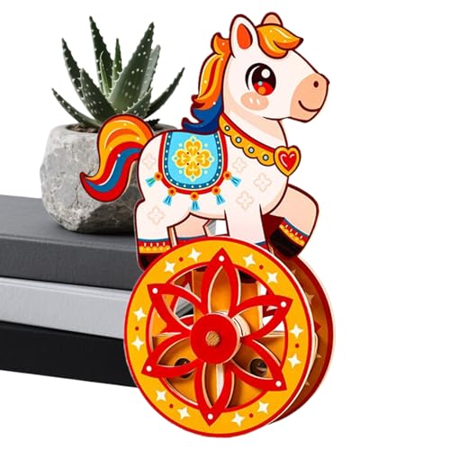 Horse Model Assembly Self-Rocking Base Brain Game - color: Orange