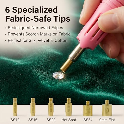 Worthofbest Hotfix Rhinestone Setter, Hot Fix Applicator Tool Bedazzler Kit with rhinestones, Kit, Hot Fixed Wand for Clothes Clothing Fabric Crafts, 5000 Pcs, AB Crystal, Clear, 3 Gems Sizes, Tips