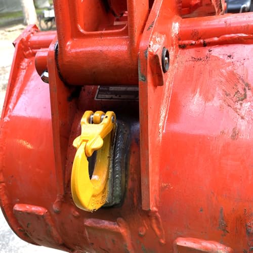 1-Set Weld on Anchor Hook 5T with Rigging Kit, G80 Alloy Steel Welding Hook, 11000 WLL, Heavy Duty Steel Lifting Hook for Tractor Bucket, Excavator Buckets and Anchor Points (5T - 11000 LBS) - size: 5T - 11000 LBS
