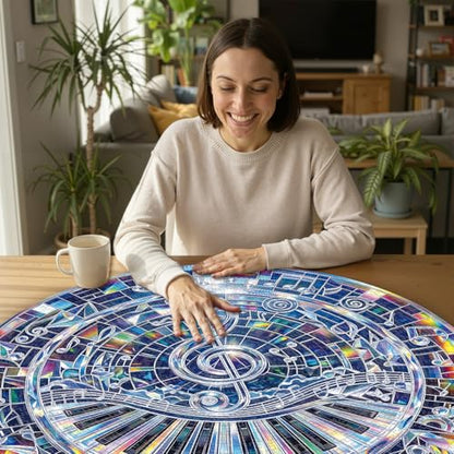 1000 Piece Round Jigsaw Puzzle for Adults - Crystal Rainbow Music - color: B-crystal Music