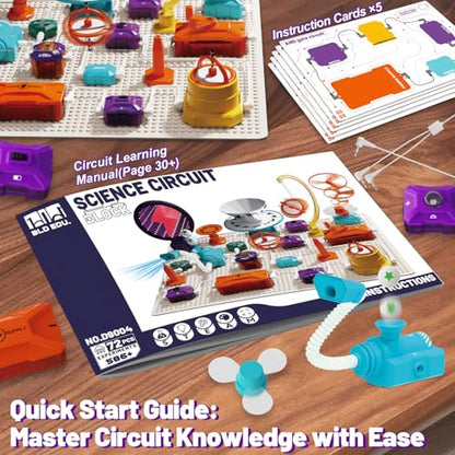 Gohero Circuits Science Kit，76 STEM Projects,Science Experiments for Kids with Fan, RGB Lights,Learning & Education toysKids Circuit Board for Kids(586 Projects+) - style: D9004-76 Circuit Parts