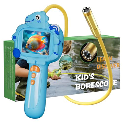 Kids Borescope Camera with Light, STEM Educational Toy, Blue - color: Blue