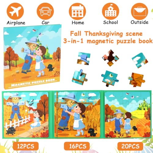 Fall Thanksgiving Magnetic Puzzle for Toddler-Autumn Game Learning Toy Book - color: Fall Thanksgiving Colors
