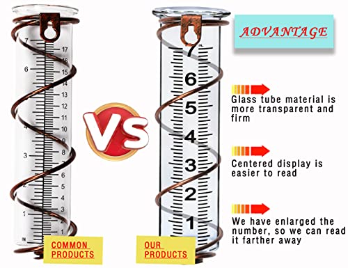 JMBay Rain Gauge Replacement Tube,7 inch Capacity Outdoor Rain Gauge Glass Tube for Garden Yard Home, Upgraded Lip Design Large Font Transparent Measure Tube,Best pcs Tube with 1 Clean Brush. - color: Glass Rain Gauge Tube