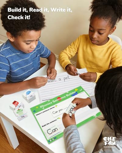 CHEFAN Sentence Building for Kids, CVC Word Builder, Phonics & Sight Words - color: Cvc Sentence Building