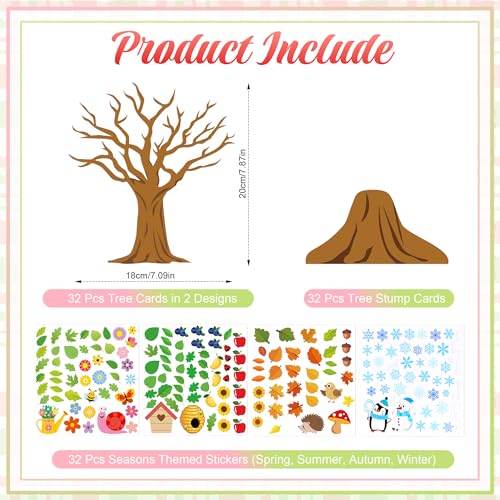 32 Set Seasonal Trees Craft Kits Make Your Own Four Seasons Tree Decoration - color: Seasonal Trees Craft