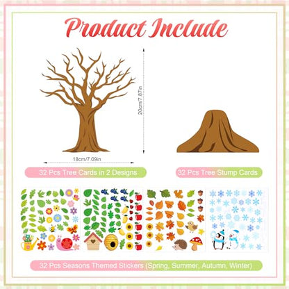 32 Set Seasonal Trees Craft Kits Make Your Own Four Seasons Tree Decoration - color: Seasonal Trees Craft