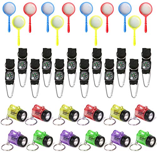 PROLOSO Nature Exploration Kit Outdoor Games Party Favors Toys for Kids Perfect for Adventure Theme Parties, Explorer, Camping, Hikes, Scouts 36 Pack