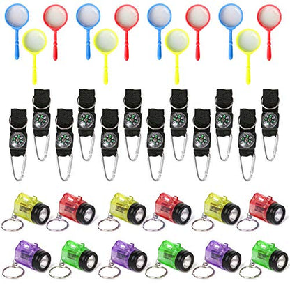 PROLOSO Nature Exploration Kit Outdoor Games Party Favors Toys for Kids Perfect for Adventure Theme Parties, Explorer, Camping, Hikes, Scouts 36 Pack