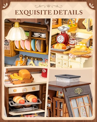 ROBOTIME DIY Miniature House Kit Dollhouse Kit for Adults Mini Tiny House Kit with Furniture Building Model Kit Crafts Creative Gift for Boys Girls (Baking Kitchen) - color: Baking Kitchen