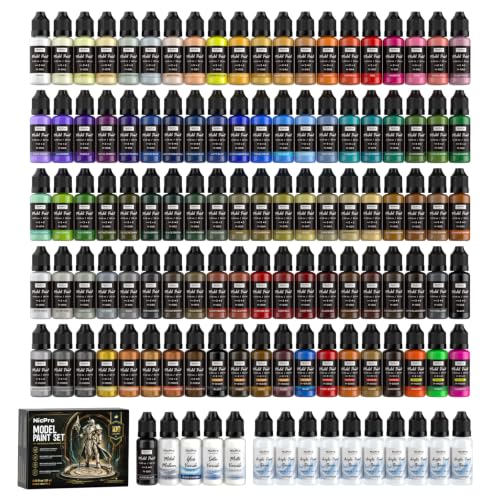 Nicpro 100 Colors Model Paint Set with 10 Thinners & 5 Specialty Bottles - style: 100 Colors Set