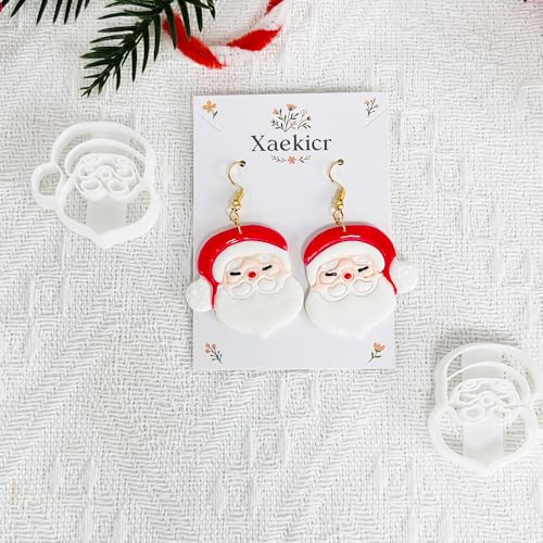 Xaekicr Christmas Santa Polymer Clay Cutters Set – Clay Earring Cutters for DIY Earrings – Cute Holiday Face Clay Molds – Polymer Clay Tools for Jewelry Making - color: F color