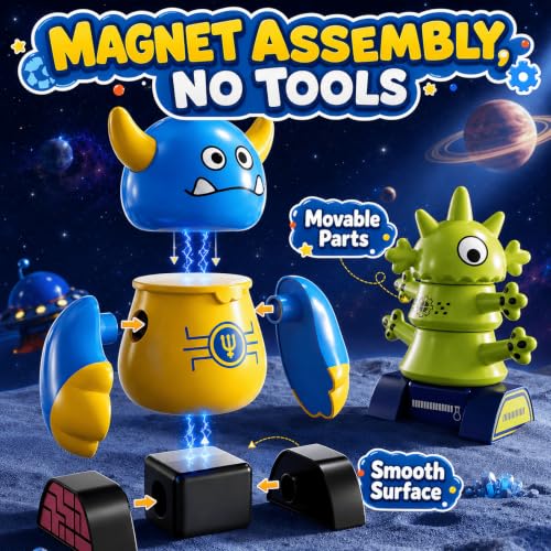 Magnets Robot Building Toys - 106 PCS Monsters Stacking Blocks Set with Box
