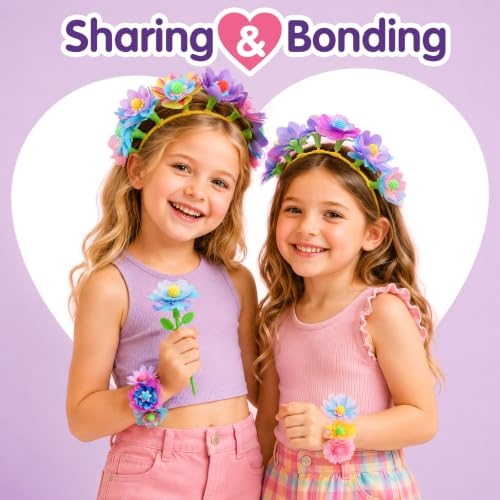 IQBOX Flower Making Kit for 4 5 6 7 8 Year Old Girls Brithday Gifts - color: blue
