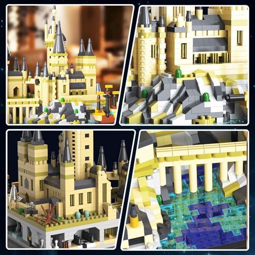PQKIE Magic Castle Micro Mini Building Set, 2743 Pcs Magic House Model Building Toys, STEM Creative Magic World Office and Home Decor Bricks Kits, Christmas Birthday Gift for Adults Teens Kids 14+ - style: 2743 Pieces