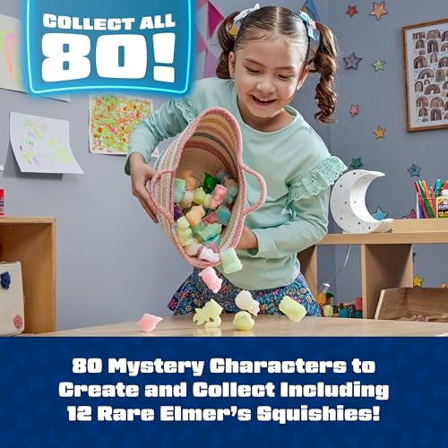 Elmer's Squishies, Kids DIY Activity Kit, Squishy Glow in the Dark Toys, Creates 2 Mystery Characters, 13 Piece Set - Slime Fun, Crafts, Holiday Gift for Ages 6+