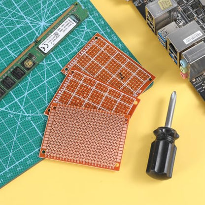 15 Pcs PCB Board Prototype Kit Protoboard Circuit Board Breadboards, 5X7cm PCB Protoboards, 432 Holes Perfboard Universal Printed Circuit Breadboard for Electronic Projects Experiment DIY Soldering
