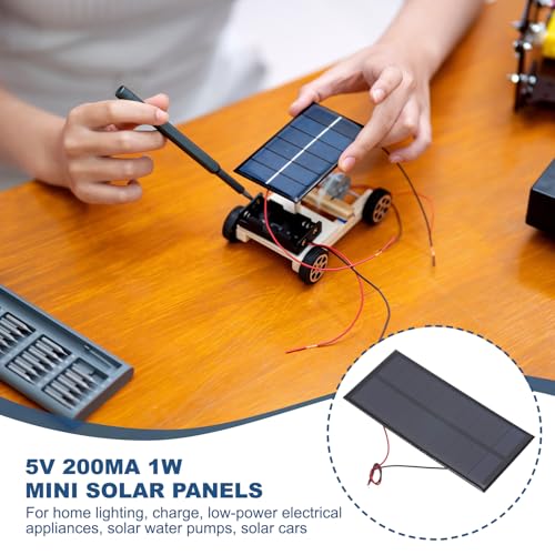 MECCANIXITY 5 Pcs 5V 1W 200mA Mini Solar Panels with 2 Cable - style: 5V 1W 200mA