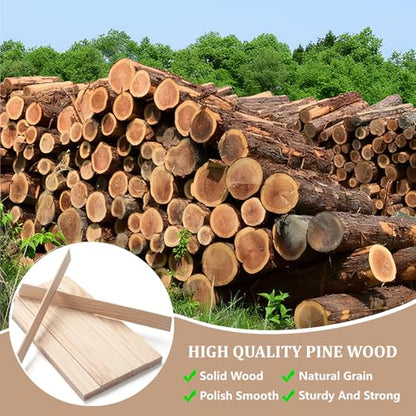 Wooden Dowels for Crafts, Wood Strips Trim Slats for Wall 1/8" × 1.5" × 15", 30 PCS Wooden Sticks for Crafts, Flat Wood Dowel Rods for Crafting, Unfinished Lumber Boards Planks for Woodworking - size: 1/8x1.5x15 in - 30PCS