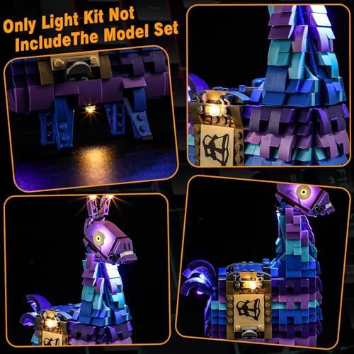 Vaodest Led Light for Lego 77071 Fortnite Supply Llama Blocks Model,Design and Configuration Compatible with Model 77071(Led Light Only, Not Building Block Kit) - style: 77071 Fortnite Supply Llama Set