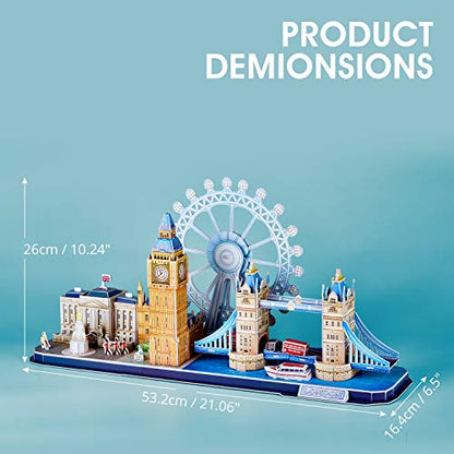 CubicFun London City Line 3D Architecture Puzzle, 107 Pieces - style: 3 CITY LINE LONDON