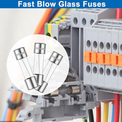 20PCS F2AL250V 5 x 20mm Fast Blow Glass Fuses 2A 2Amp 250V Glass Fuse,0.2 x 0.78 Inch - size: 2A