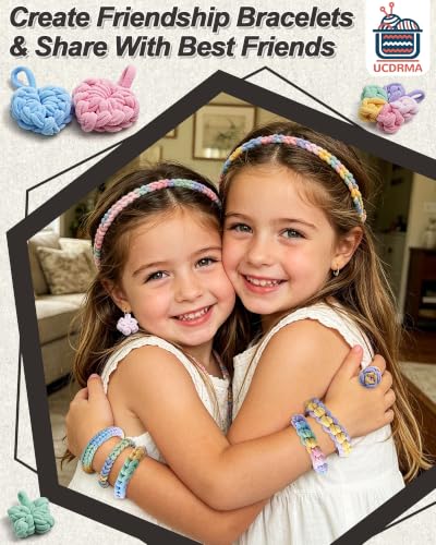 UCDRMA 1000PCS Soft Cloth Loom Bands Refill for Bracelet, Loop Bracelet Making Kit in Dreamy Creamy Colors Weaving Loom Refill Loops Pack, Elastic Band Bracelet Kit Can Make 40+ Friendship Bracelets - color: Dreamy Creamy Colors