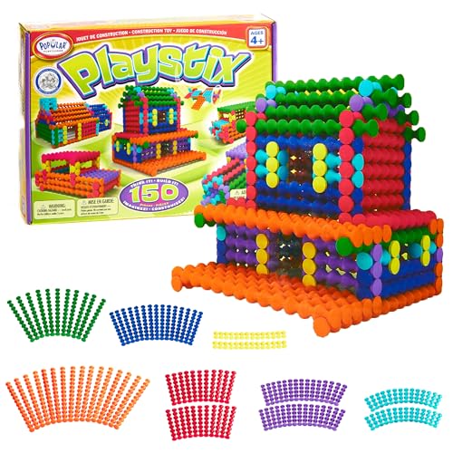 POPULAR PLAYTHINGS Playstix Construction Toy Set, 150 Piece Kit - style: 150 Piece Kit