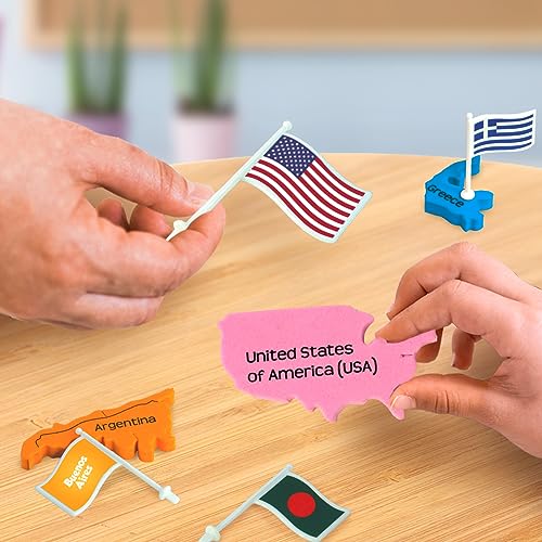 Imagimake Mapology World Map Puzzle - Includes Country Flags & Capitals | Fun Jigsaw Puzzle Kids Ages 5-8 | Educational Toys for Ages 8-13 | Geography Gifts for Girls & Boys 5, 6, 7, 8, 9, 10, 11, 12 - style: World with Capitals