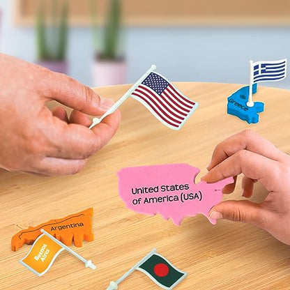 Imagimake Mapology World Map Puzzle - Includes Country Flags & Capitals | Fun Jigsaw Puzzle Kids Ages 5-8 | Educational Toys for Ages 8-13 | Geography Gifts for Girls & Boys 5, 6, 7, 8, 9, 10, 11, 12 - style: World with Capitals