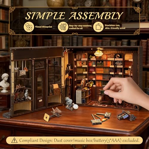 SUNNINO Book Nook Kits for Adults - Book Nook Kit Doll House - color: Hogg Bookstore