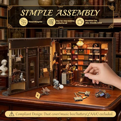 SUNNINO Book Nook Kits for Adults - Book Nook Kit Doll House - color: Hogg Bookstore